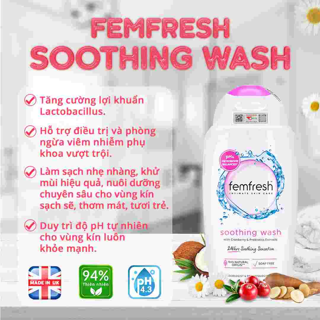 Dung Dịch Vệ Sinh Phụ Nữ Femfresh Cao Cấp Làm Dịu Da 250ml