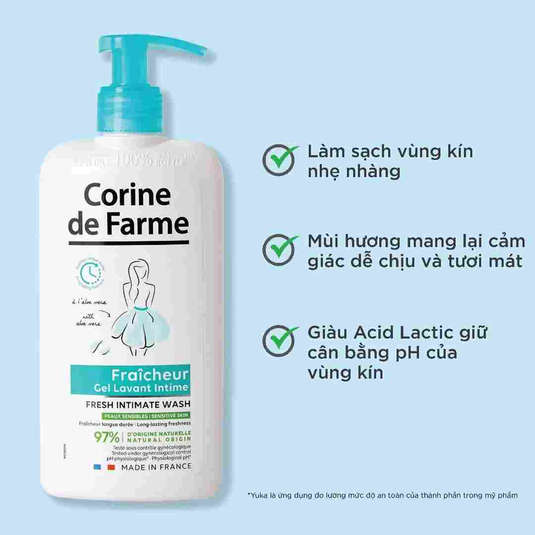 Gel Vệ Sinh Phụ Nữ Corine de Farme Tươi Mát Da 250ml