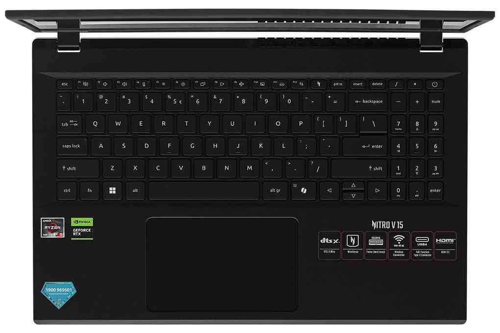 Laptop Acer Gaming Nitro V 15 ProPanel ANV15-41-R7CR NH.QPESV.003 (R5 7535HS, RTX 4050 6GB, 16GB, 512GB, FHD 180Hz)
