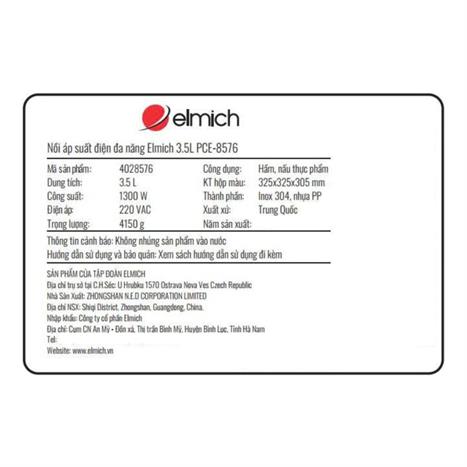 Nồi áp suất điện Elmich PCE-8576 3.5 lít