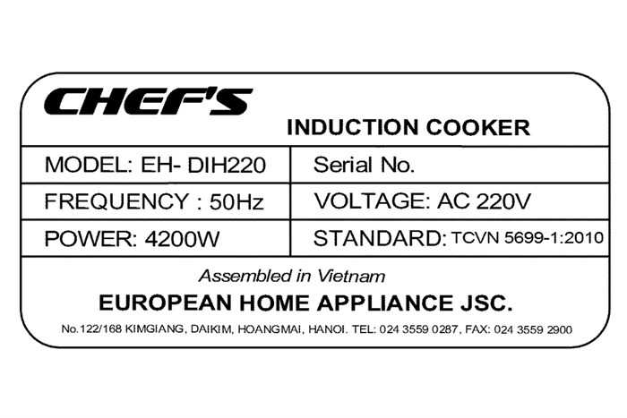 Bếp từ đôi lắp âm Chef's EH-DIH220 4200W