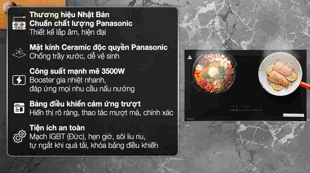 Bếp từ đôi âm Panasonic KY-R72AELYUE 3500W