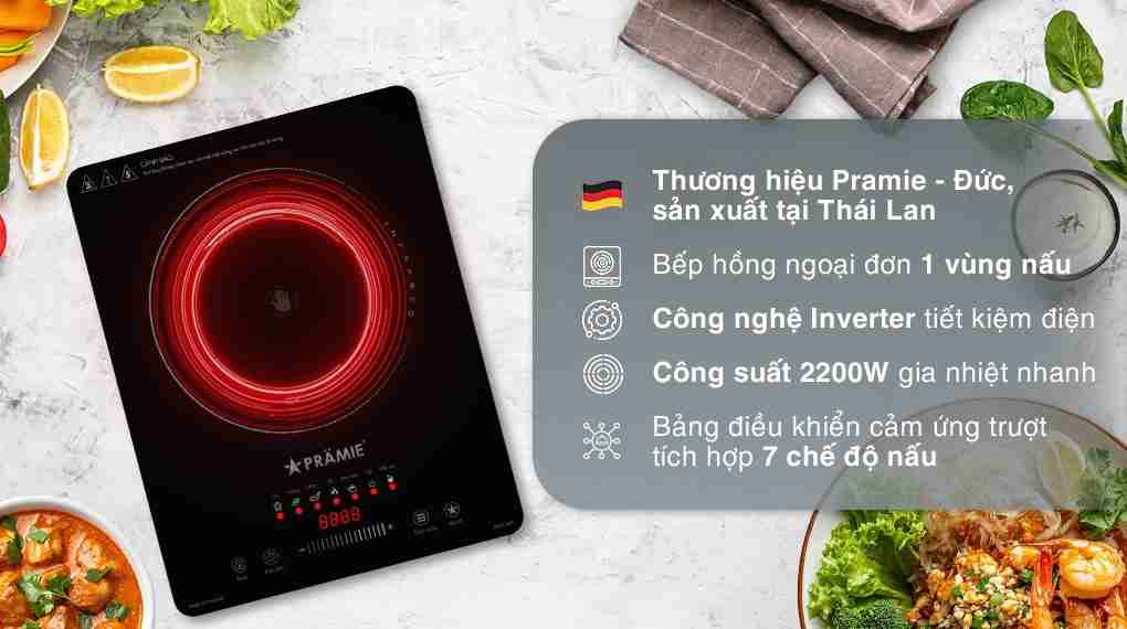 Bếp hồng ngoại đơn Pramie PRTH-1001 2200W