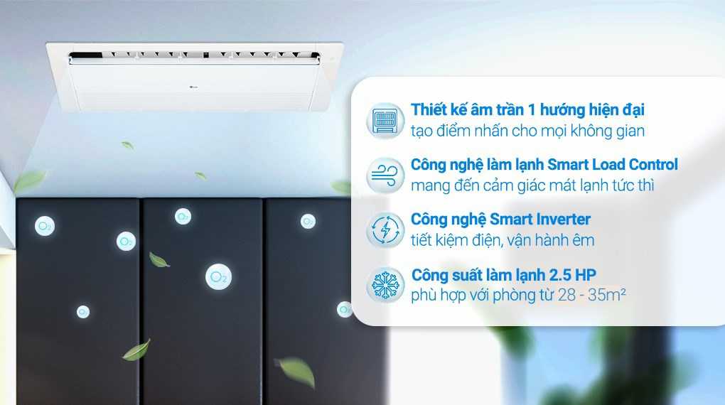 Máy lạnh âm trần 1 hướng LG Inverter 2.5 HP ZTNQ24GTLA0