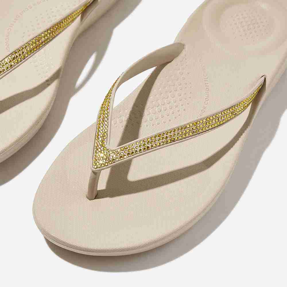 Dép Xỏ Ngón Nữ Fitflop Iqushion Sparkle Be