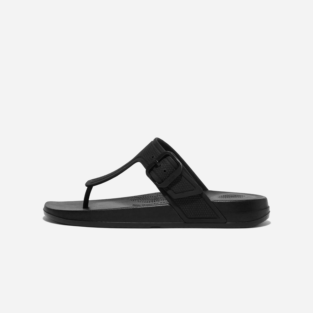 Dép Xỏ Ngón Nữ Fitflop Iqushion Adjustable Buckle ĐEN