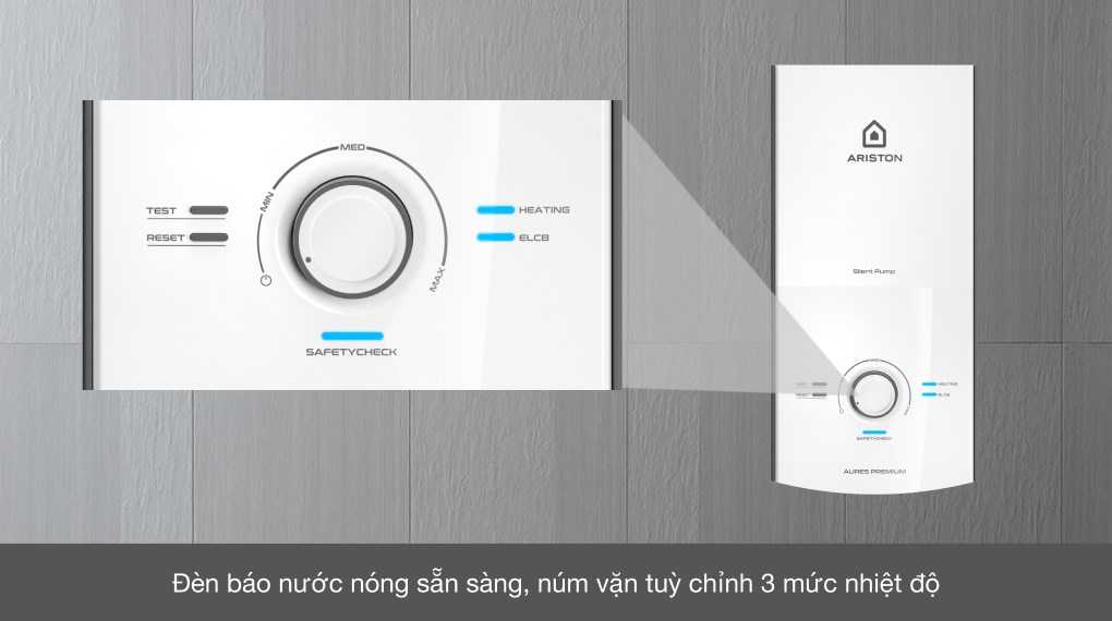 Máy nước nóng trực tiếp Ariston 4500W AURES PREMIUM 4.5P PEARL
