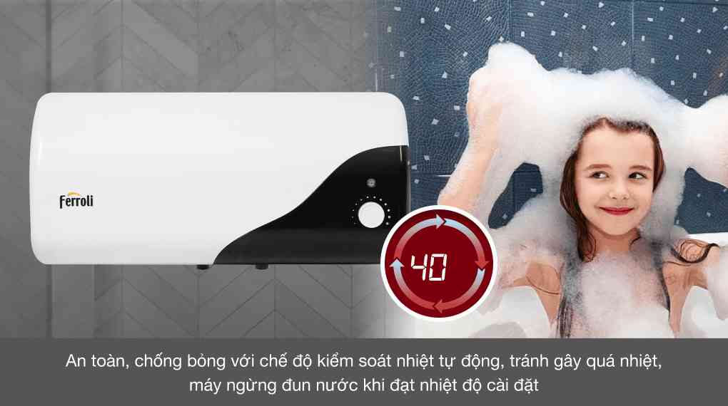 Máy nước nóng gián tiếp Ferroli 20 lít 2500W MIDO-DE