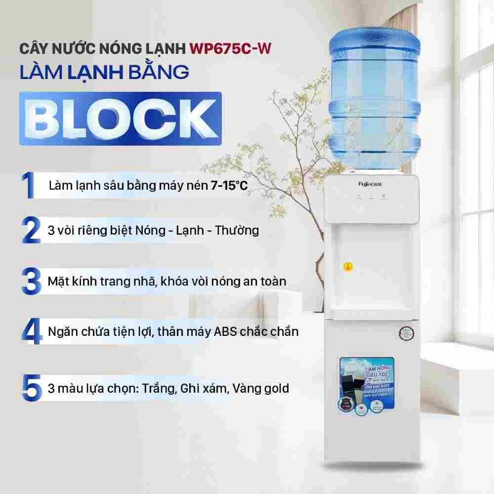 Cây nước nóng lạnh FUJIHOME WD675C-W 590W
