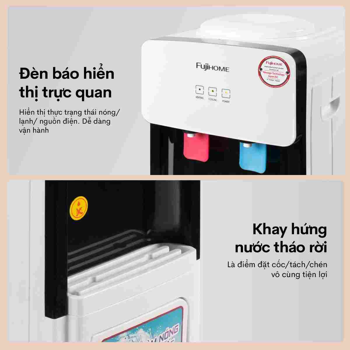 Cây nước nóng lạnh FUJIHOME WD2002E 565W