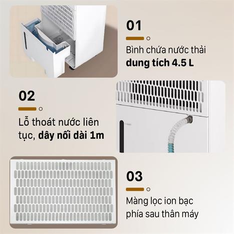 Máy hút ẩm FUJIHOME DH20NW-HEPA 20 lít/ngày