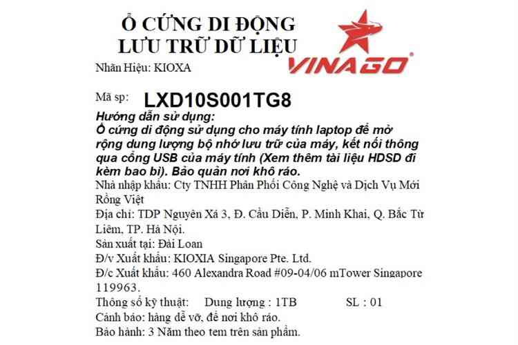 Ổ cứng SSD 1TB Kioxia Exceria Plus Portable LXD10S001TG8