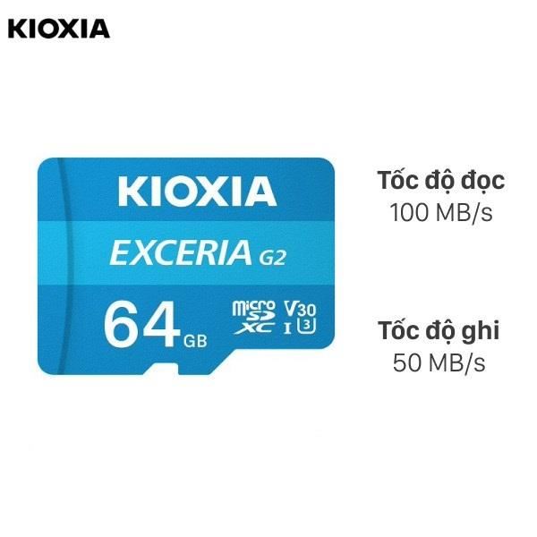 Thẻ nhớ Kioxia Exceria G2 microSDXC 64GB Class 10 U3