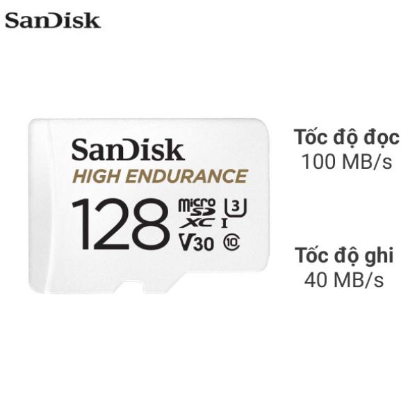 Thẻ nhớ SanDisk High Endurance microSDXC 128GB Class 10 U3