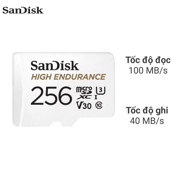 Thẻ nhớ SanDisk High Endurance microSDXC 256GB Class 10 U3