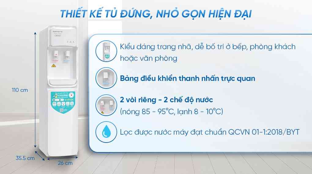 Máy lọc nước RO nóng lạnh Korihome WPK-962 12 lõi