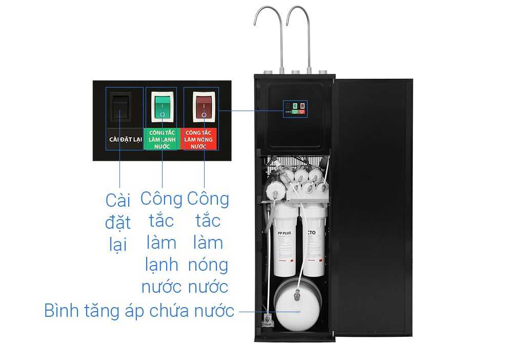 Máy lọc nước RO nóng nguội lạnh Hydrogen Toshiba TWP-WA3SVN(K) 10 lõi