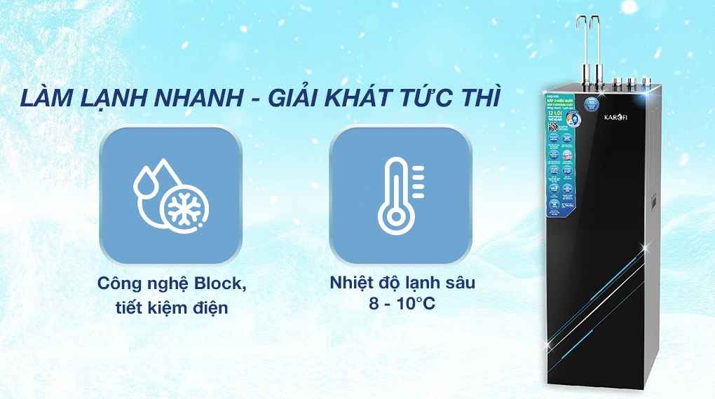 Máy lọc nước RO nóng nguội lạnh Hydrogen Karofi KAD-X59 12 lõi