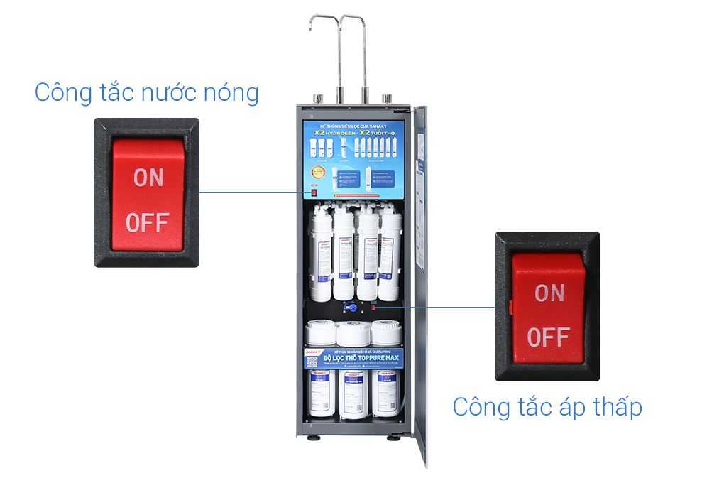 Máy lọc nước RO nóng nguội Hydrogen Sanaky SNK-TV2HK40 11 lõi