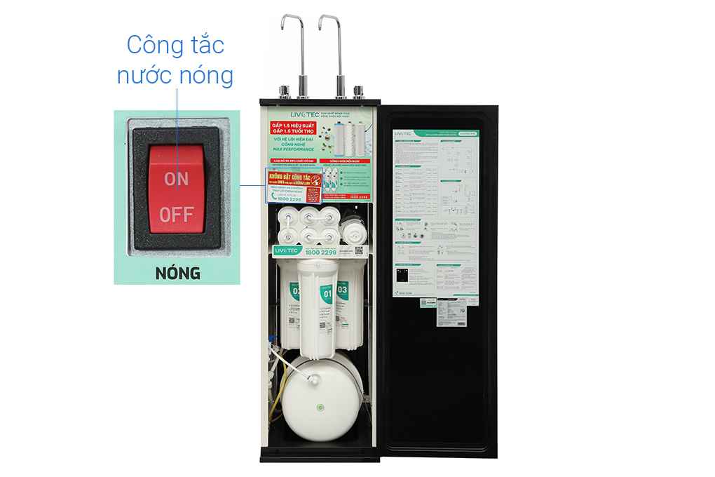 Máy lọc nước RO nóng nguội Hydrogen Livotec 635 10 lõi