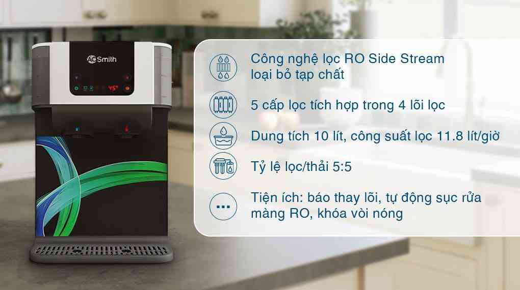 Máy lọc nước đặt bàn AOSmith ROSS ECO-AOC75PUR 4 lõi