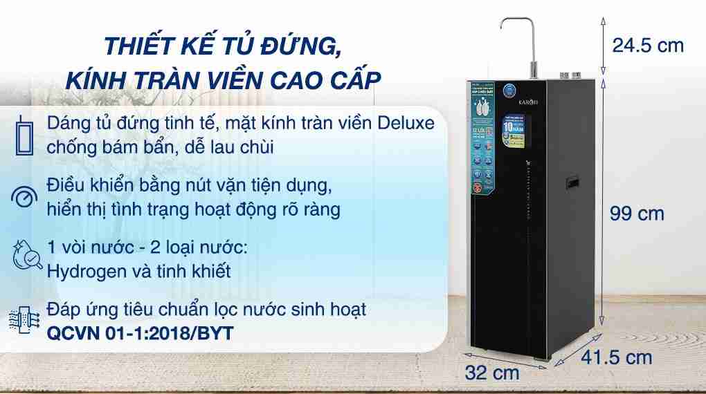 Máy lọc nước RO Hydrogen ion kiềm Karofi KAE-S66 12 lõi