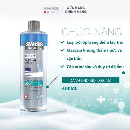 Nước Tẩy Trang Swiss Image 3 Trong 1 Sạch Sâu 400ml