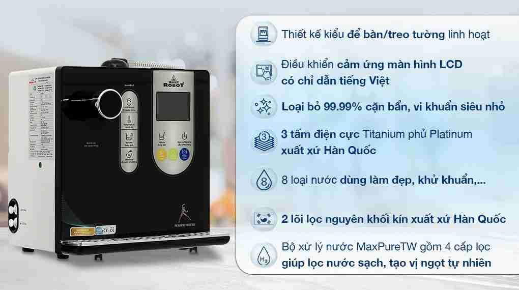 Máy lọc nước điện giải ion kiềm nóng nguội ROBOT IonSmart 38X