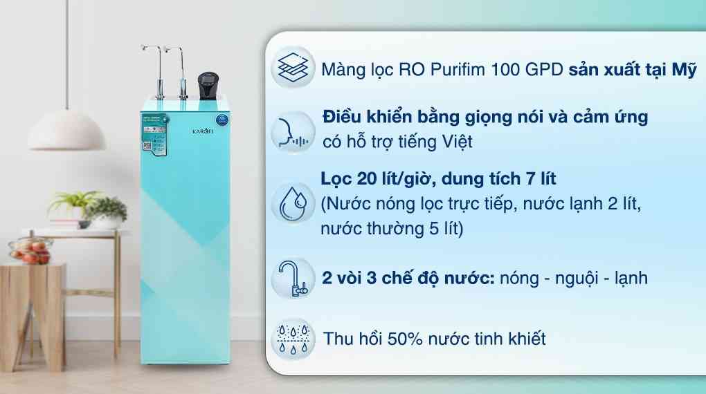 Máy lọc nước RO nóng nguội lạnh Karofi KAD-N91 10 lõi
