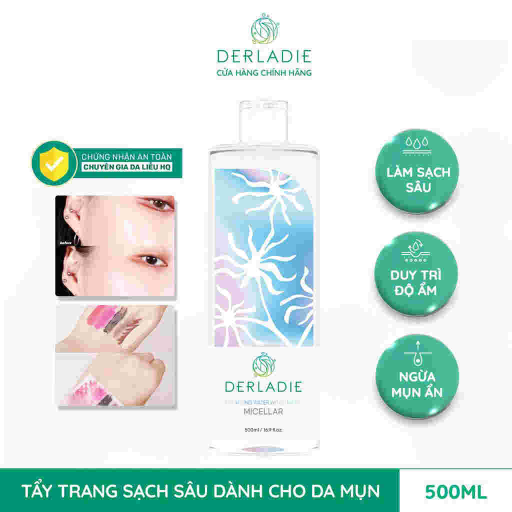 Nước Tẩy Trang Derladie Ngừa Mụn, Hỗ Trợ Làm Sạch Da 500ml
