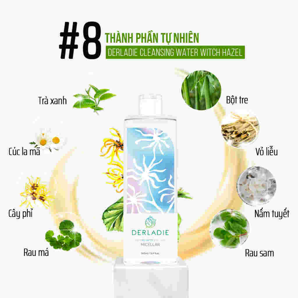 Nước Tẩy Trang Derladie Ngừa Mụn, Hỗ Trợ Làm Sạch Da 500ml