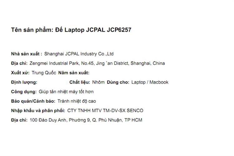 Đế Laptop JCPAL JCP6257