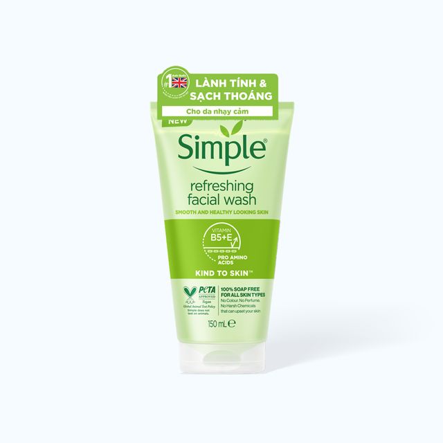 Sữa Rửa Mặt Simple Giúp Da Sạch Thoáng 150ml
