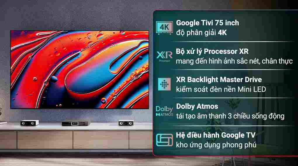 Google Tivi Sony BRAVIA 9 Mini LED 4K 75 inch K-75XR90