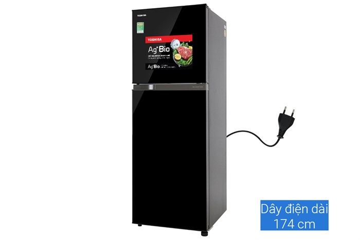 Tủ lạnh Toshiba Inverter 233 lít Inverter, Ngăn đá trên, Đen, Ngăn cấp đông mềm Ultra Cooling Zone