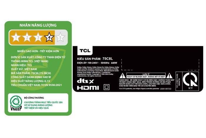 Google Tivi SQD-Mini LED TCL 4K 75 inch 75C8L