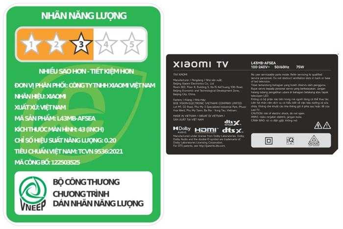 Google Tivi Xiaomi A FHD 43 inch L43MB-AFSEA 2026