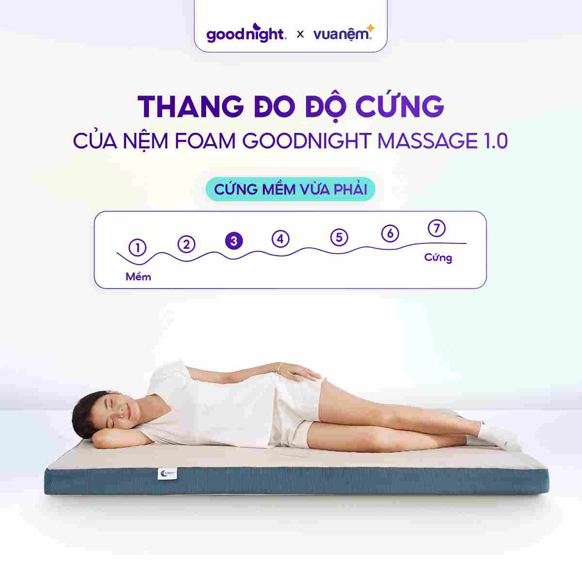 Nệm foam Goodnight Massage 1.0 10cm