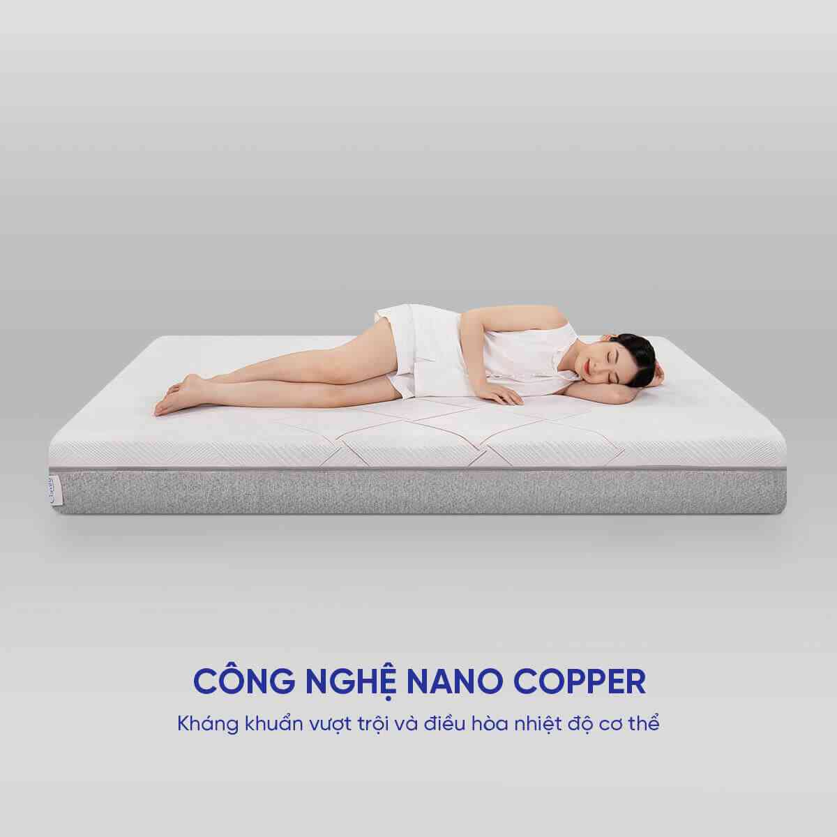 Nệm foam Comfy Lux 2.0 kháng khuẩn kép dày 22cm