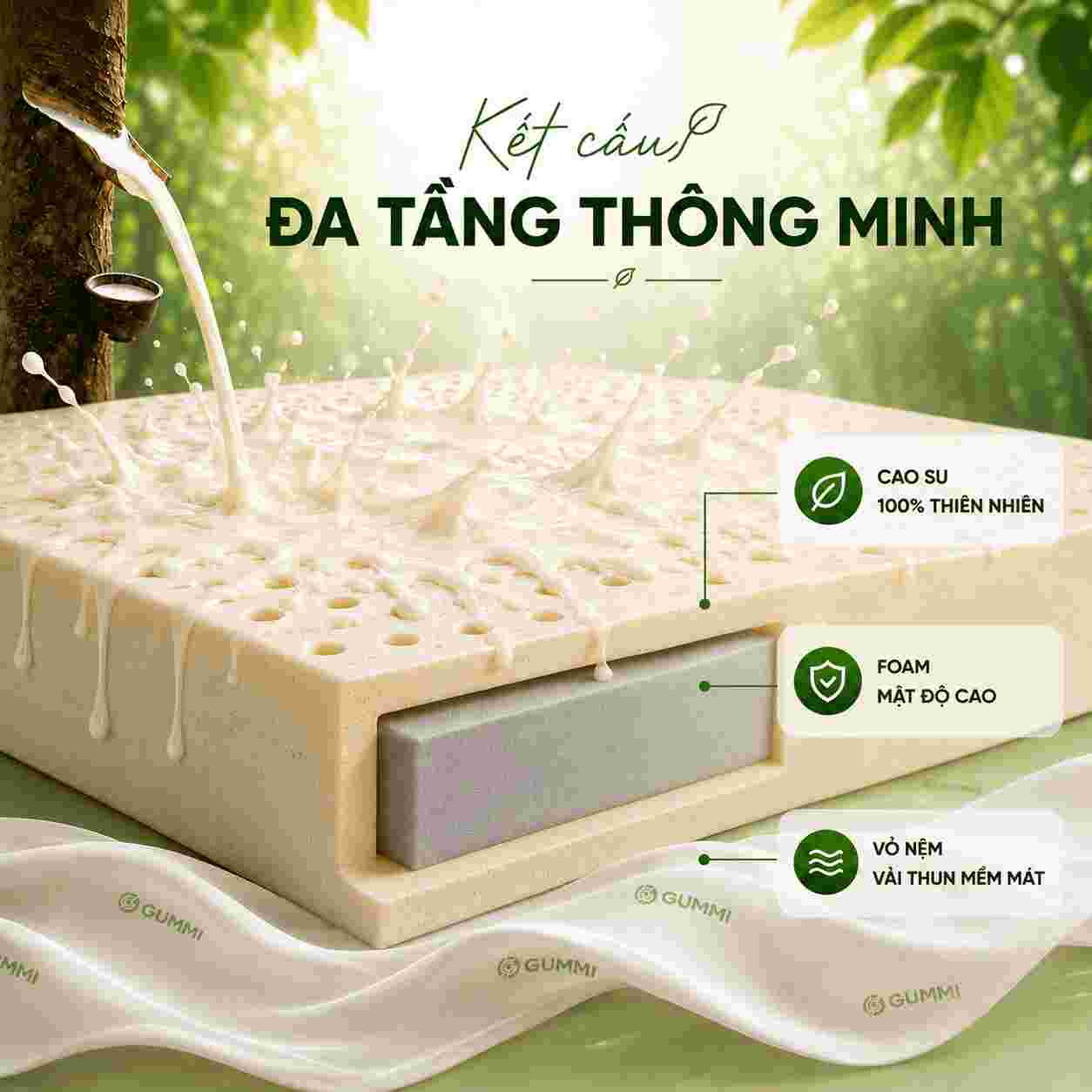 Nệm cao su Gummi Lite 10cm