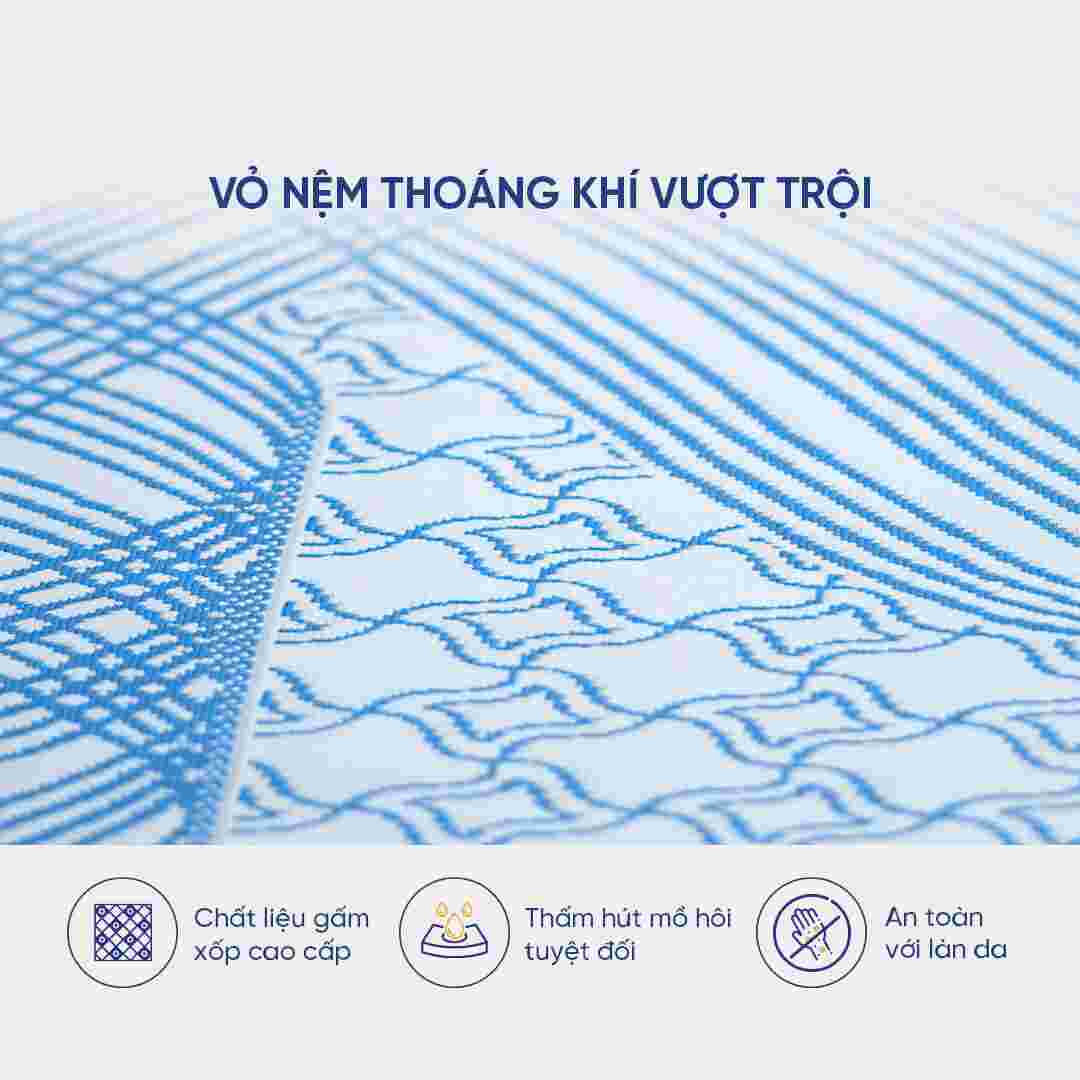 Nệm cao su bông ép đa tầng Kim Cương Titanium