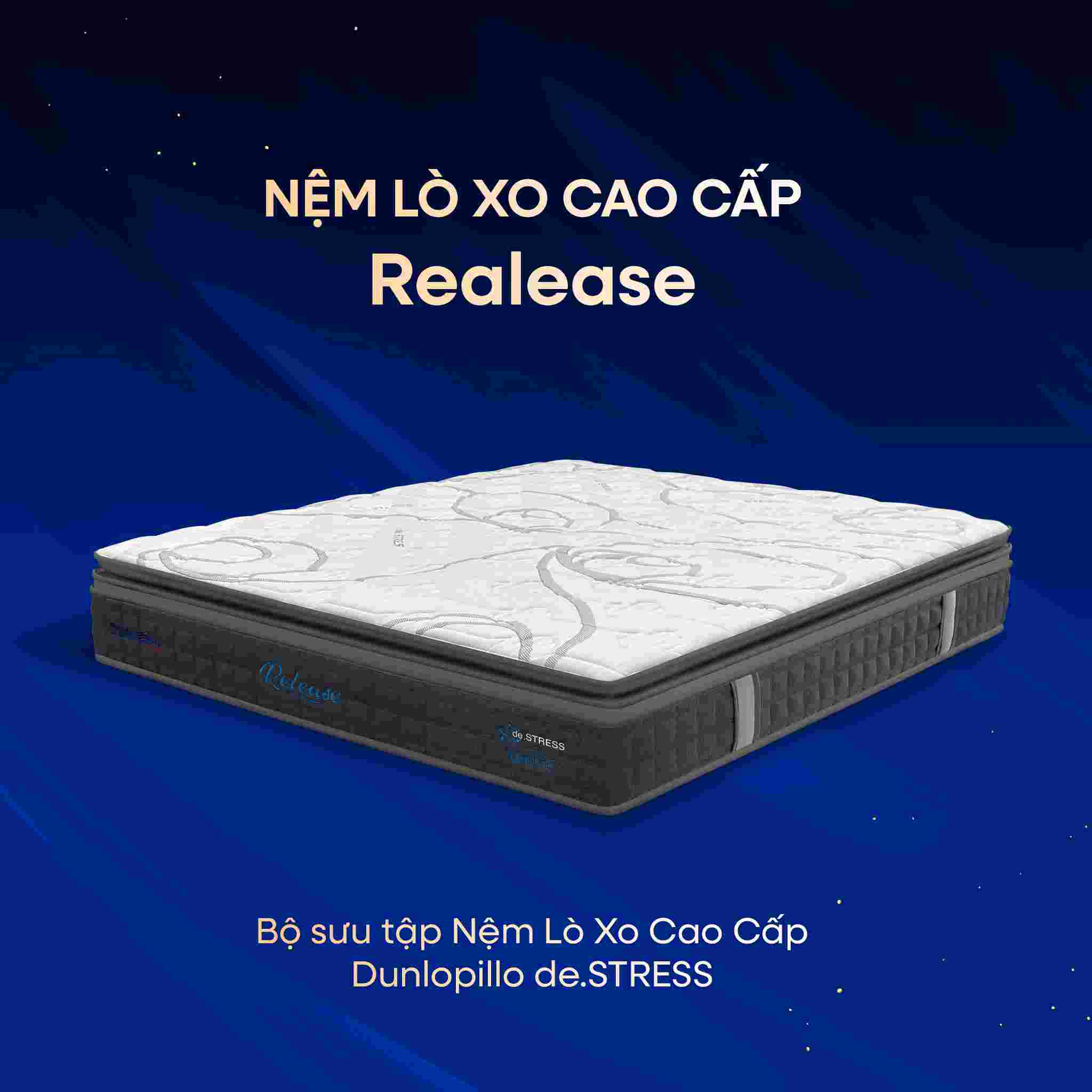 Nệm lò xo Dunlopillo de.Stress Release túi độc lập 5 vùng dày 30cm