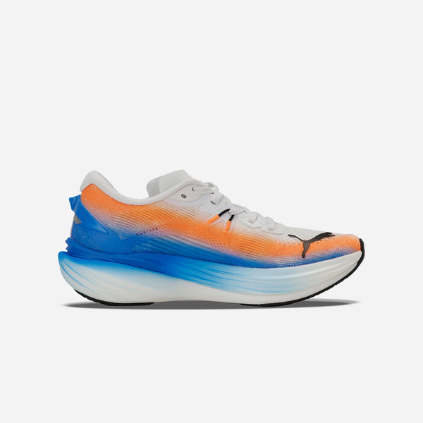 Giày Chạy Bộ Nữ Puma Deviate Nitro 3 Ekiden Trắng - Cam - Xanh Dương