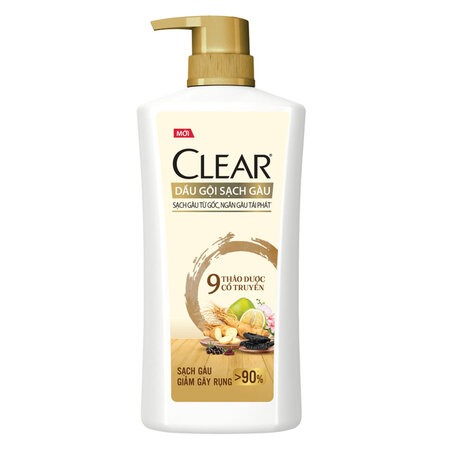 Dầu Gội Clear 9 Thảo Dược Chăm Sóc Da Đầu Yếu 630g, Thảo Dược