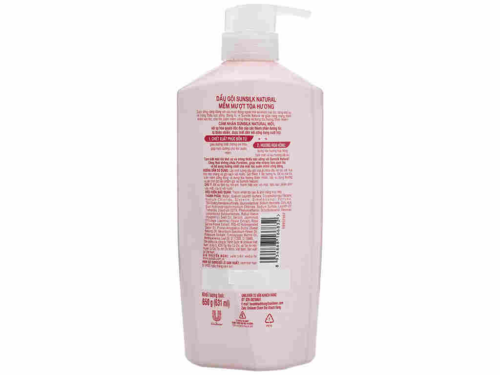 Dầu Gội Sunsilk Natural Mềm Mượt Tỏa Hương 650g