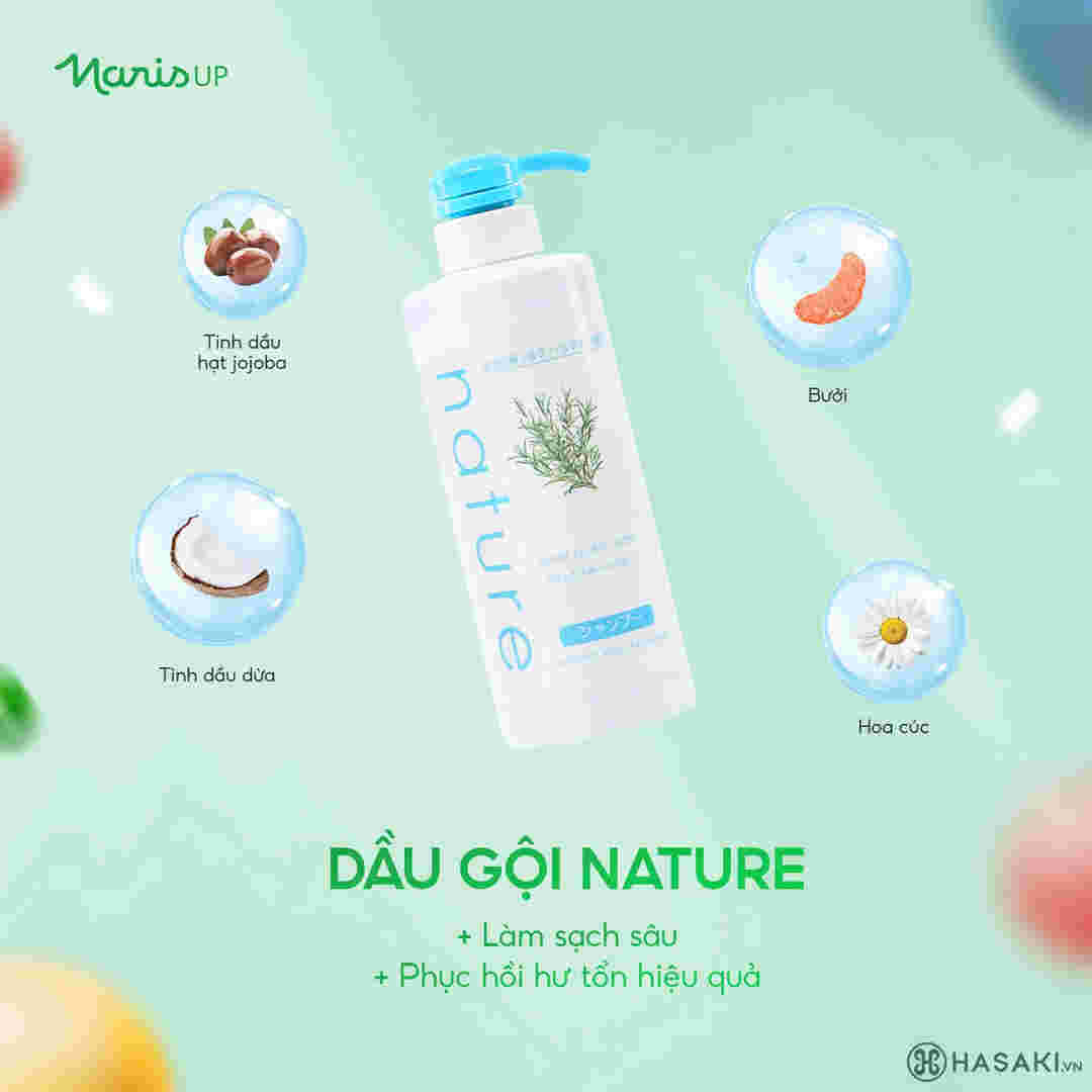 Dầu Gội Naris Nature Dịu Nhẹ Hương Hoa Tươi Mát 500ml