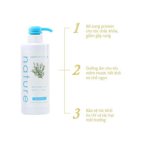 Dầu Gội Naris Nature Dịu Nhẹ Hương Hoa Tươi Mát 500ml