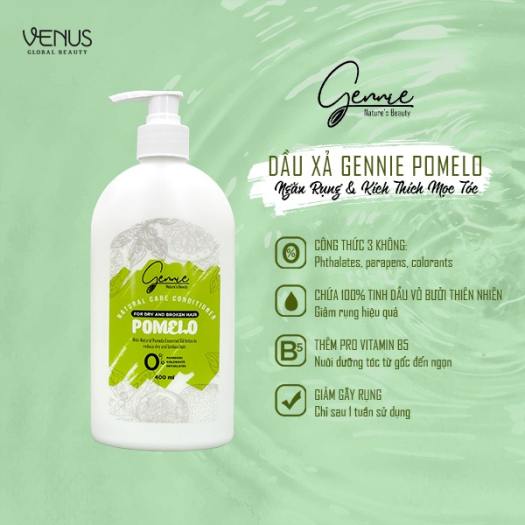 Dầu Gội Gennie Bưởi Ngăn Rụng, Kích Thích Mọc Tóc 400ml, Nam và nữ