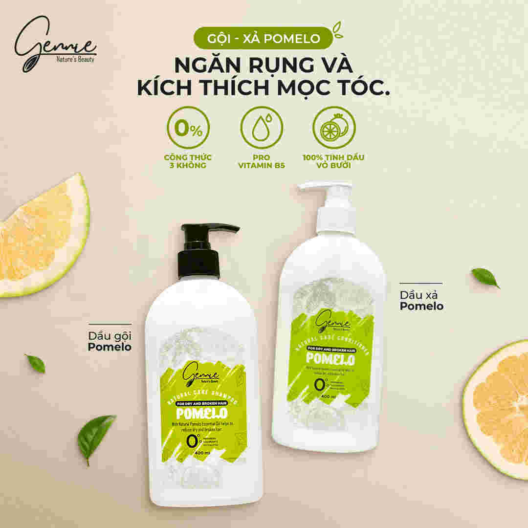 Dầu Gội Gennie Bưởi Ngăn Rụng, Kích Thích Mọc Tóc 400ml, Nam và nữ