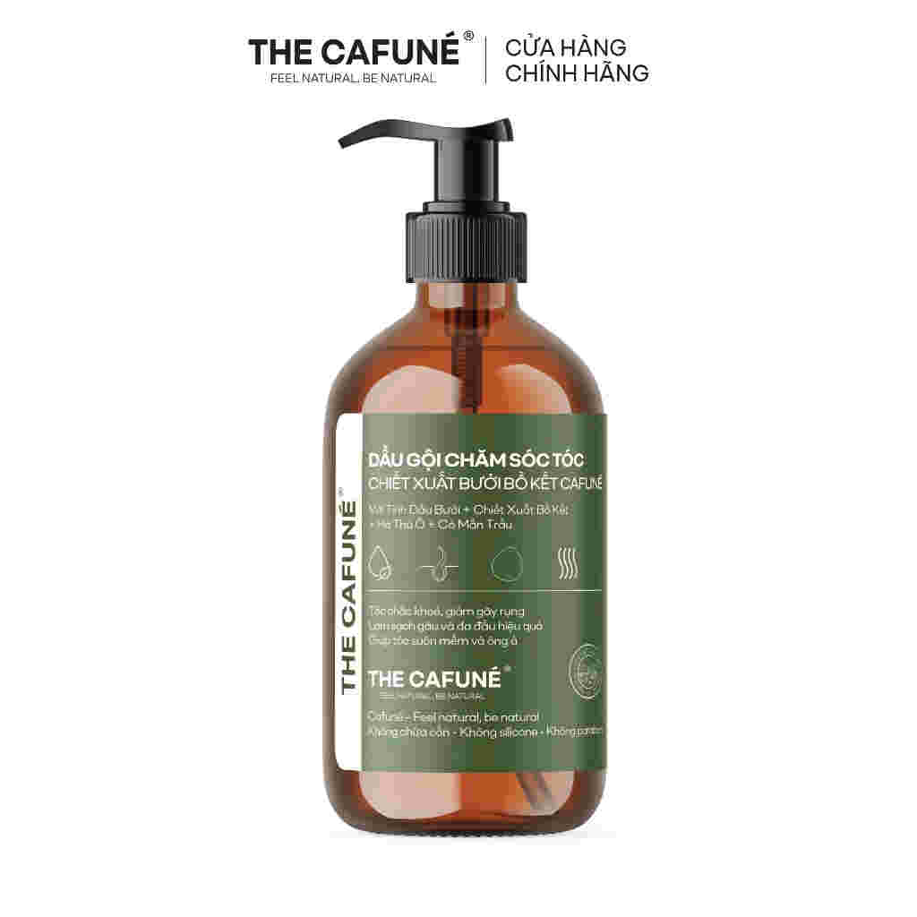 Dầu Gội The Cafuné Bưởi, Bồ Kết Giảm Gãy Rụng 480ml
